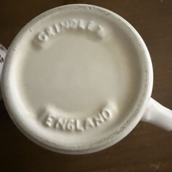 Set Of  2 Vintage Ceramic Coffee Mugs Red Heart Tulip Grindley England - Picture 6 of 6